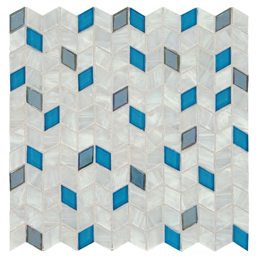 Daltile Interstellar 12" x 13" Matte Glass 1" Deco Diamond Mosaic