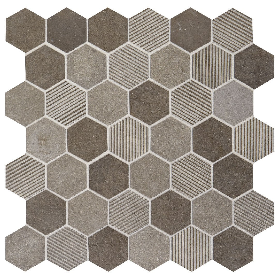 Daltile Natural Stone Limestone 12" x 13" Mix 2" Hexagon Mosaic