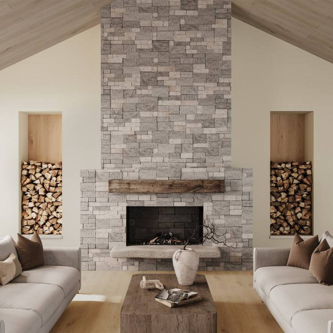 Bedrosians Limestone 8" x 22" Wired Mesh Tumbled Ledger