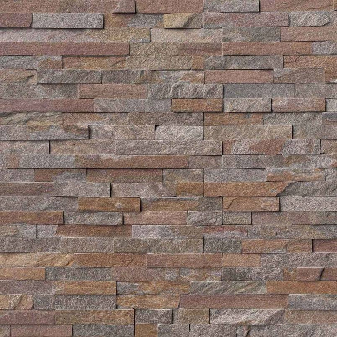 MS International RockMount Amber Falls 6" x 24" Split Face Stacked Stone Panel Quartzite Ledgestone