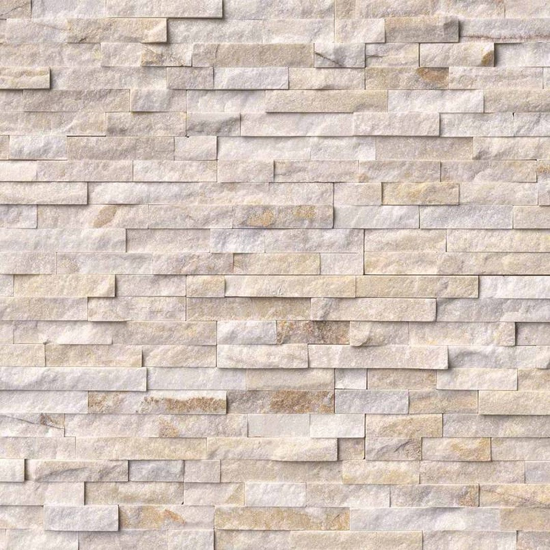 MS International RockMount Arctic Golden 6" x 24" Split Face Stacked Stone Panel Quartzite Ledgestone