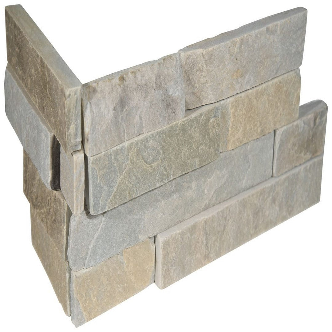 MS International RockMount Malibu Honey 6" x 18" Split Face Stacked Stone Panel Quartzite Ledgestone Corner