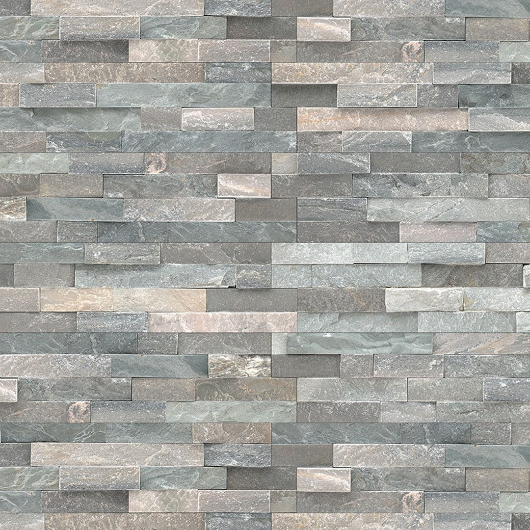 MS International RockMount Sierra Blue 6" x 24" Split Face Stacked Stone Panel Quartzite Ledgestone