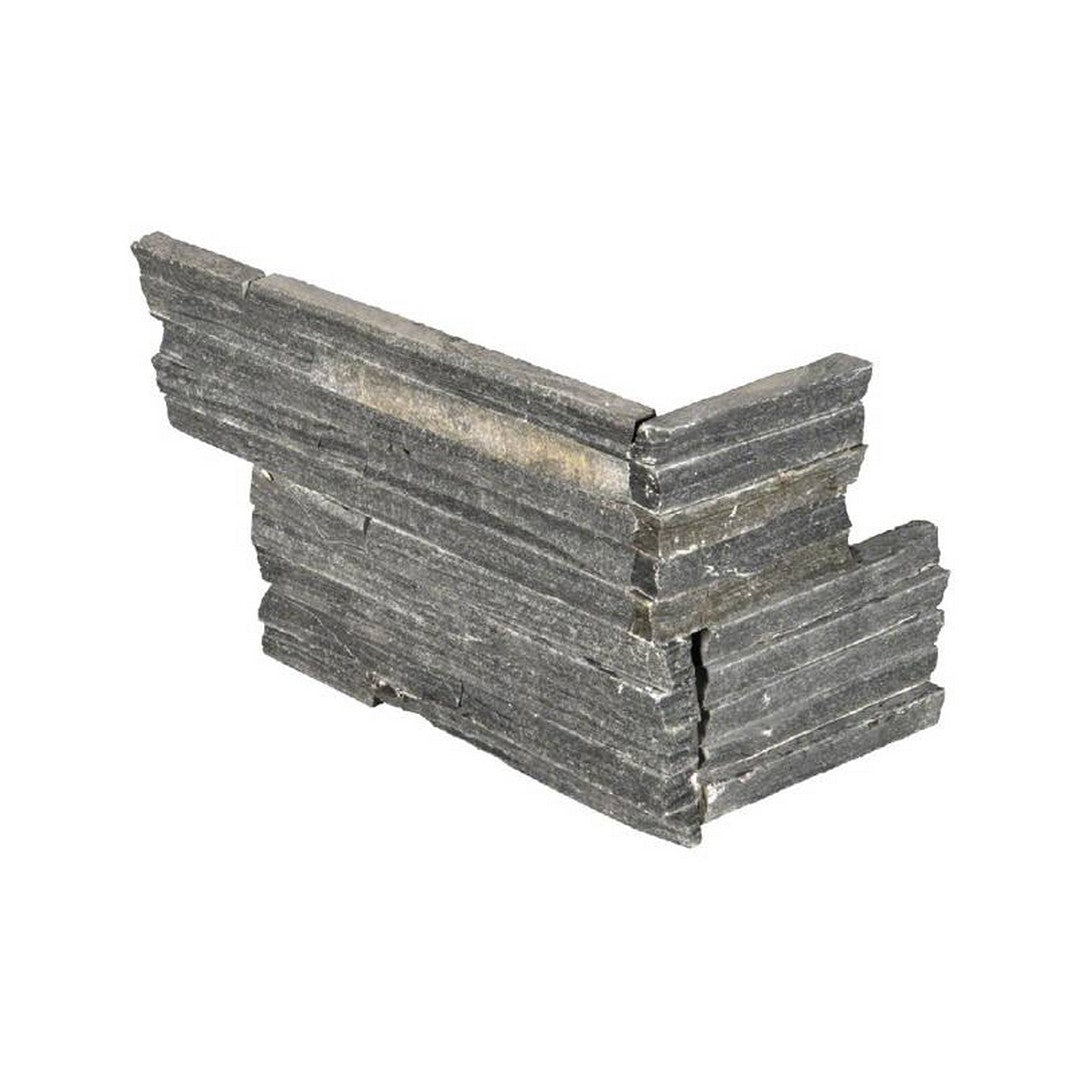 MS International RockMount Charcoal Pencil 6" x 18" Split Face Stacked Stone Panel Marble Ledgestone Corner