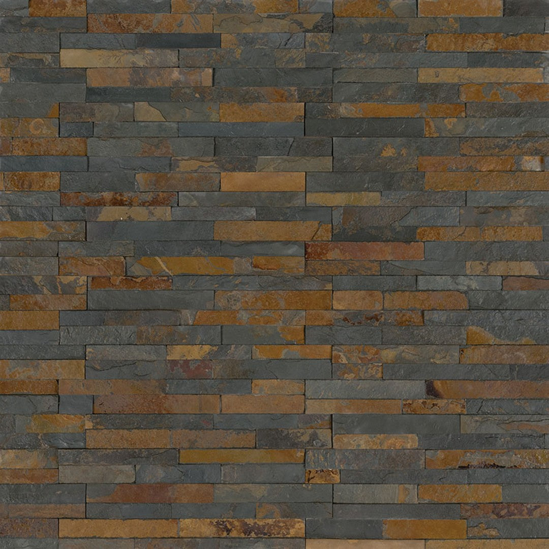 MS International RockMount Gold Rush 4.5" x 16" Split Face Stacked Stone M Panel Slate Mini Ledgestone