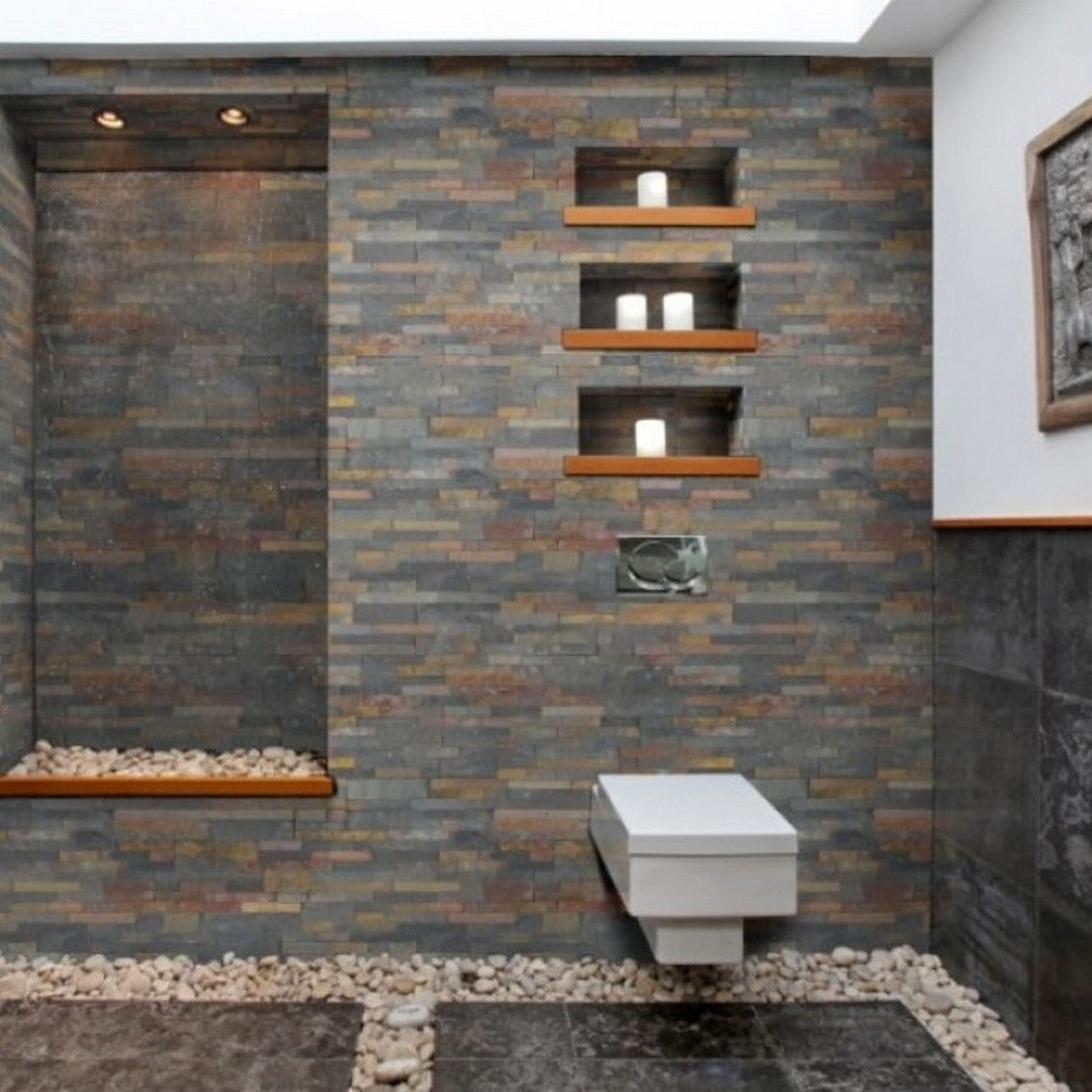 MS International RockMount Sedona Multi 6" x 24" Split Face Stacked Stone Panel Slate Ledgestone