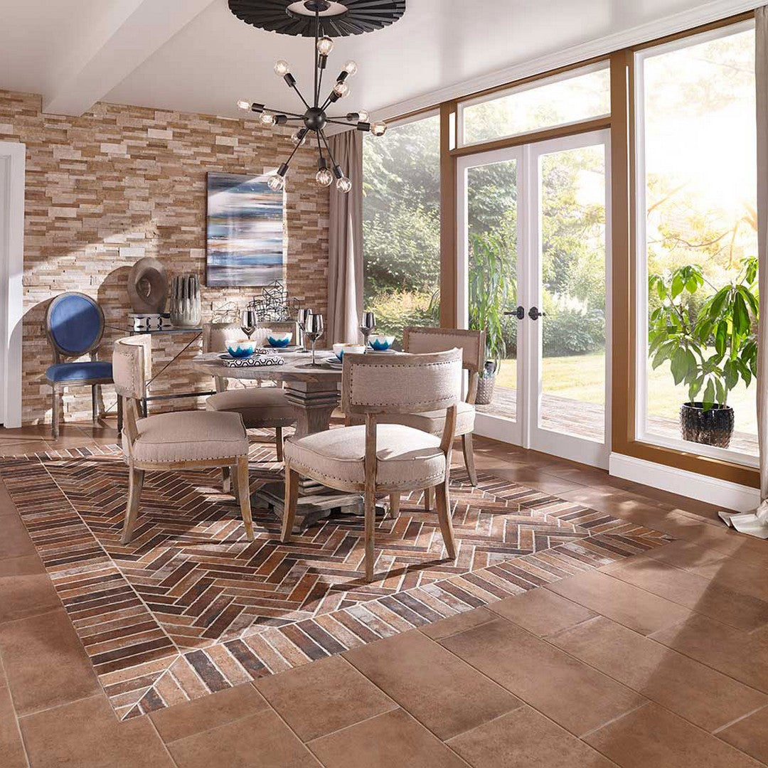 MS International RockMount Casa Blend Multi 6" x 24" Split Face Stacked Stone Panel 3D Travertine Ledgestone