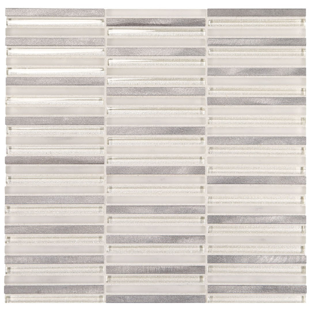 Daltile Lucent Skies 12" x 12" Satin Natural Stone 3/8x4" Stacked Deco Wall Mosaic