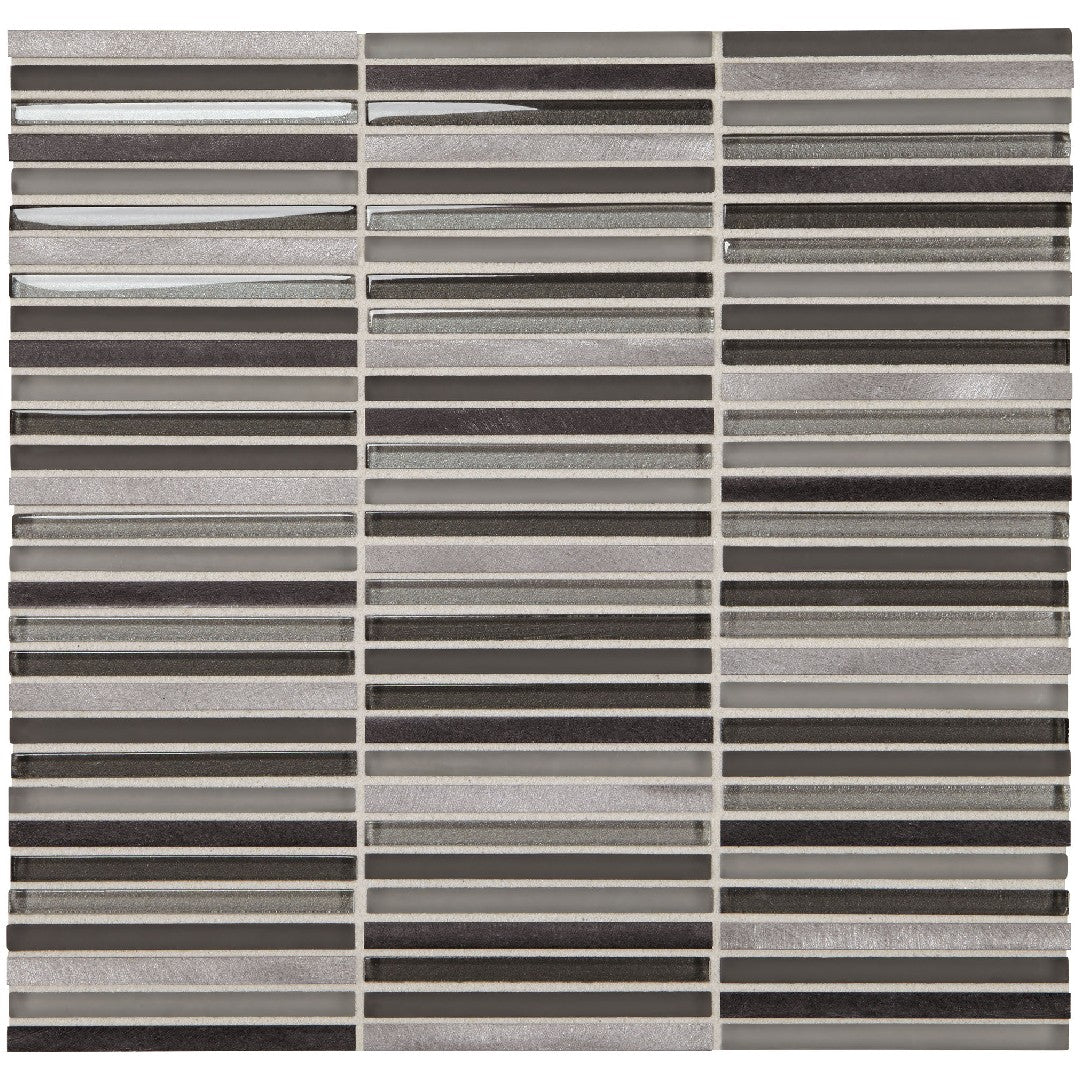 Daltile Lucent Skies 12" x 12" Satin Natural Stone 3/8x4" Stacked Deco Wall Mosaic