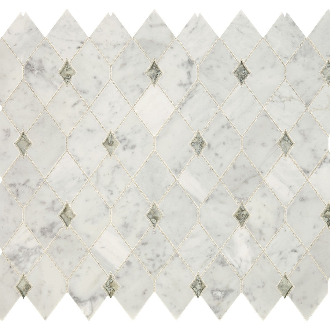 Daltile Lavaliere 10" x 12" Polished Natural Stone Harlequin Wall Mosaic