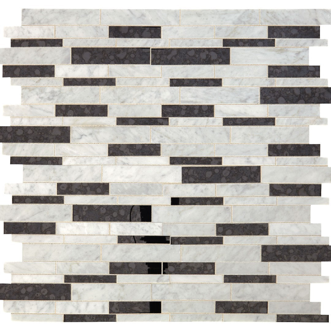 Daltile Lavaliere 11" x 13" Polished Natural Stone Random Linear Wall Mosaic