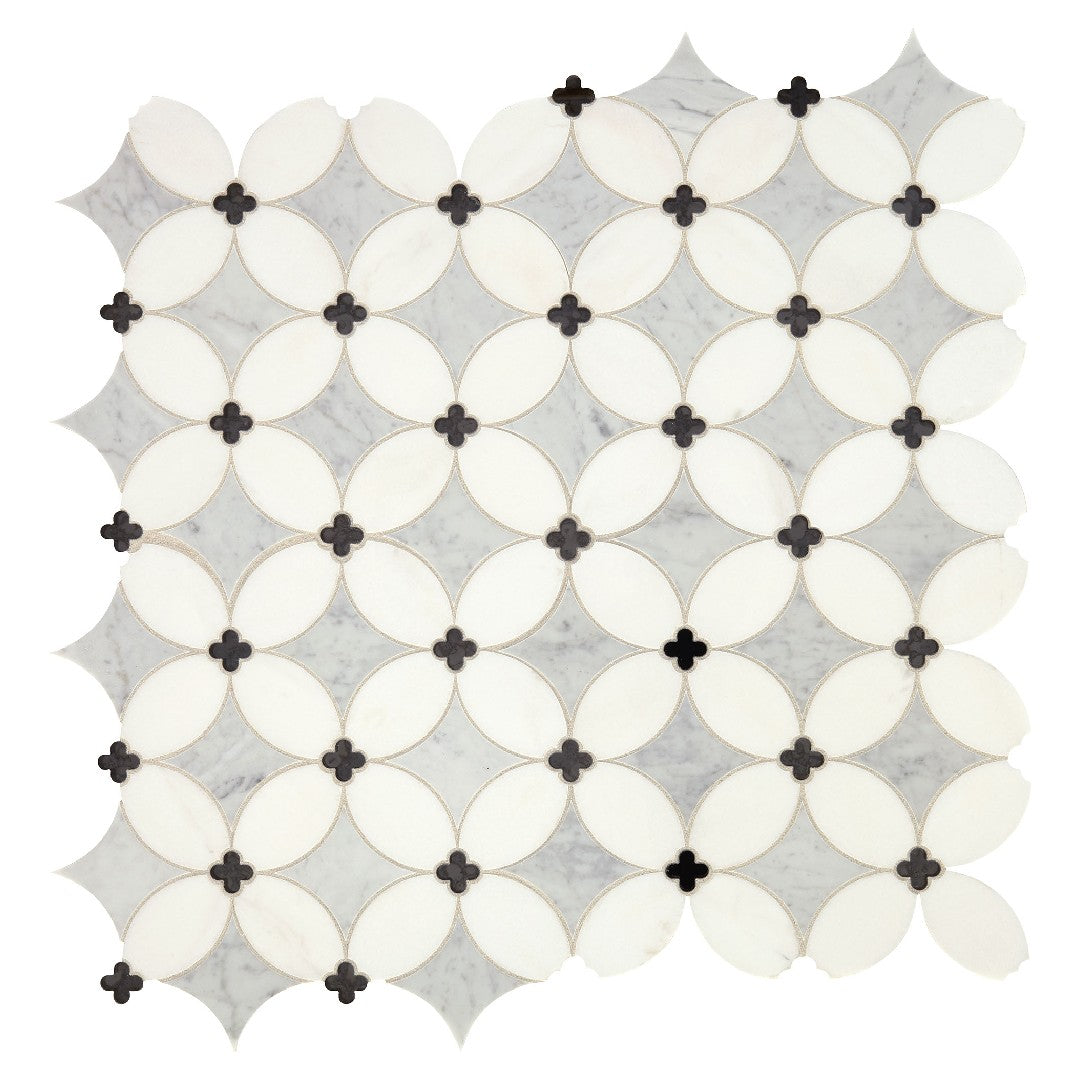 Daltile Lavaliere 14" x 14" Polished Natural Stone Petal Wall Mosaic