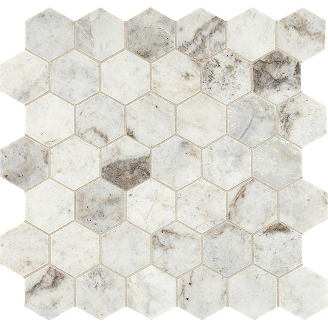 American Olean Presario 11.75" x 11.75" Marble 2" Hexagon Mosaic Honed