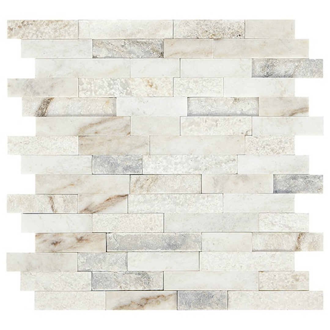 American Olean Presario 12.06" x 11.75" Randonm Linear Marble Mosaic