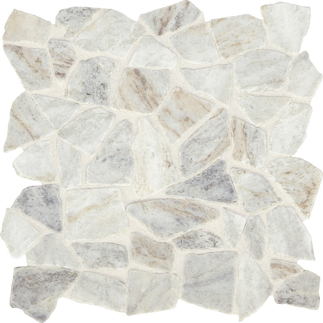 Marazzi Predella 11.87" x 12.12" Tumbled Marble River Pebble Mosaic