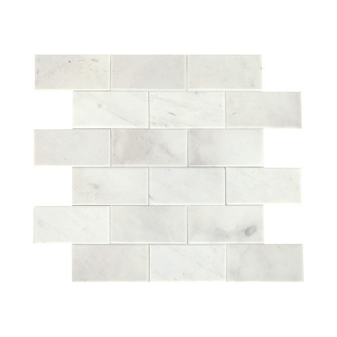 Daltile Simplystick Mosaix 12" x 12" Polished Glass 2x4" Brick Joint Bevel Wall Mosaic