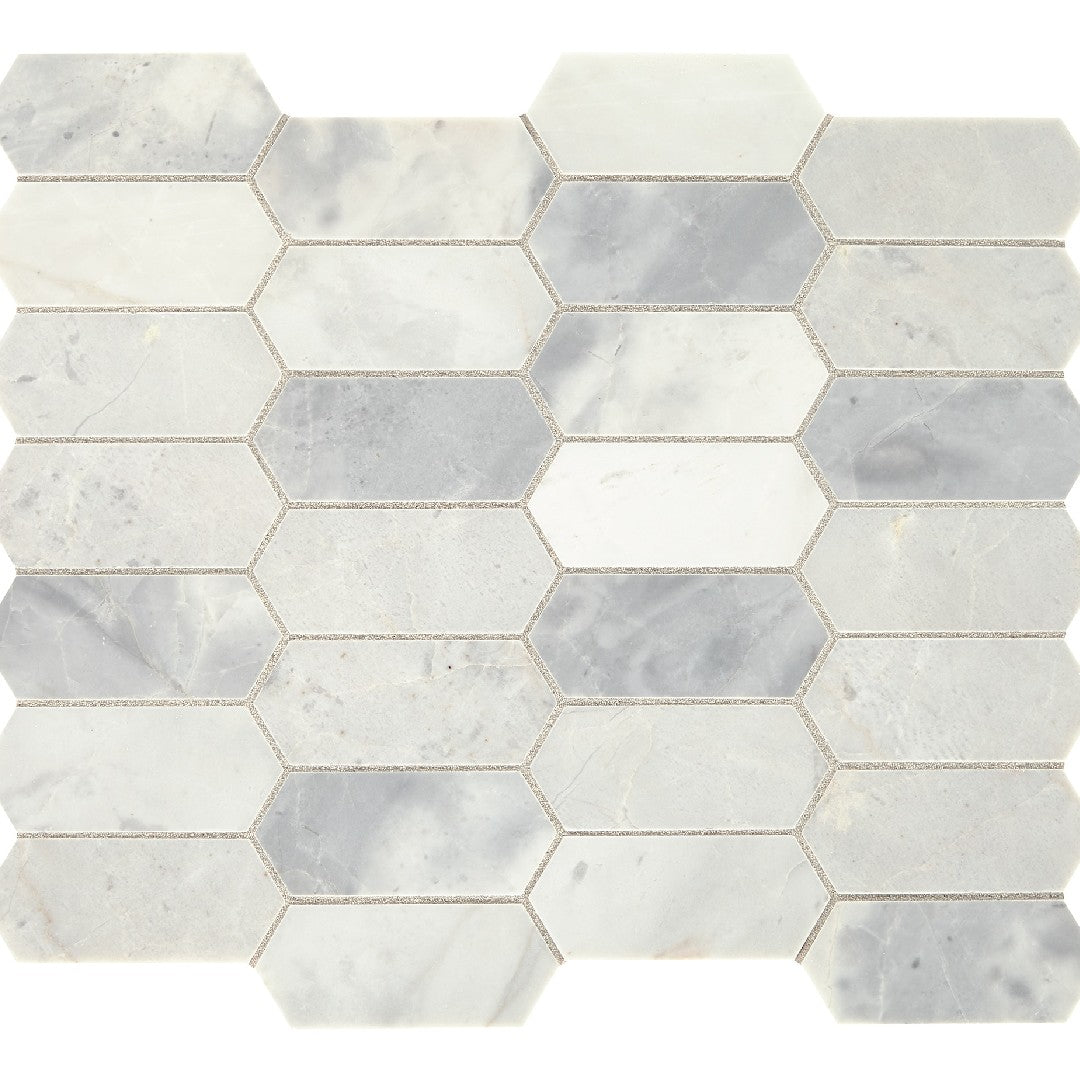 Daltile Natural Stone Marble 12" x 14" Elongated Hex Mosaic