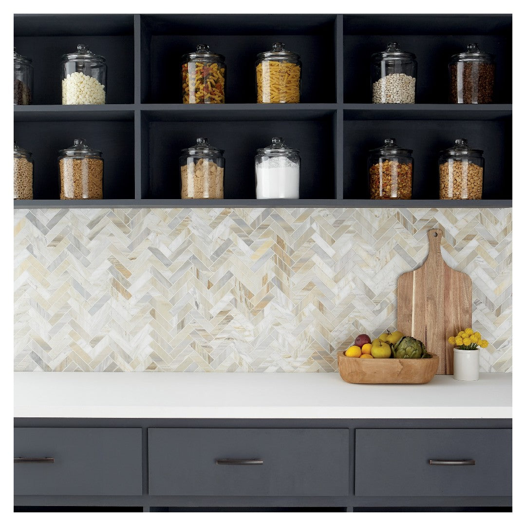 Daltile Sublimity 12" x 12" Honed Natural Stone Herringbone Mosaic