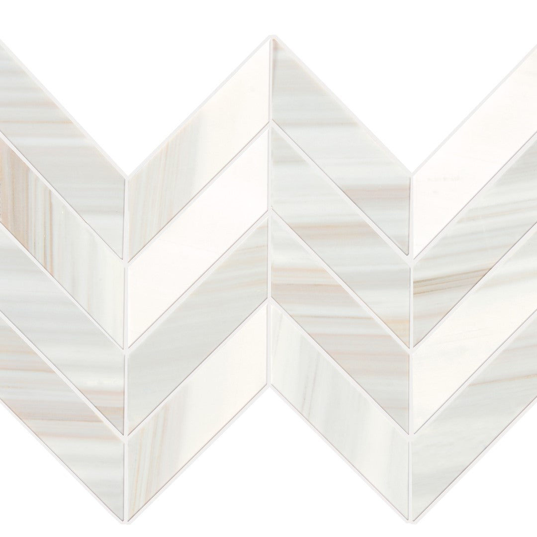 Daltile Pietra Divina 14" x 14" Polished Natural Stone 1.5x5" Chevron Mosaic