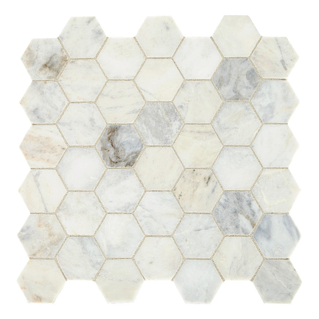 Daltile Natural Stone Marble 12" x 13" Honed 2" Hexagon Mosaic