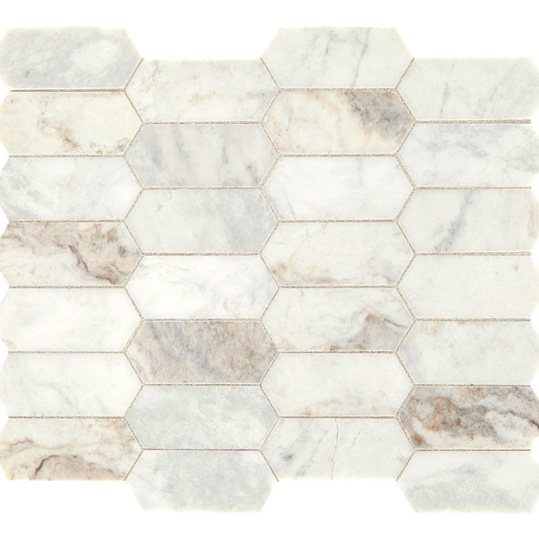 Daltile Natural Stone Marble 12" x 14" Elongated Hex Mosaic