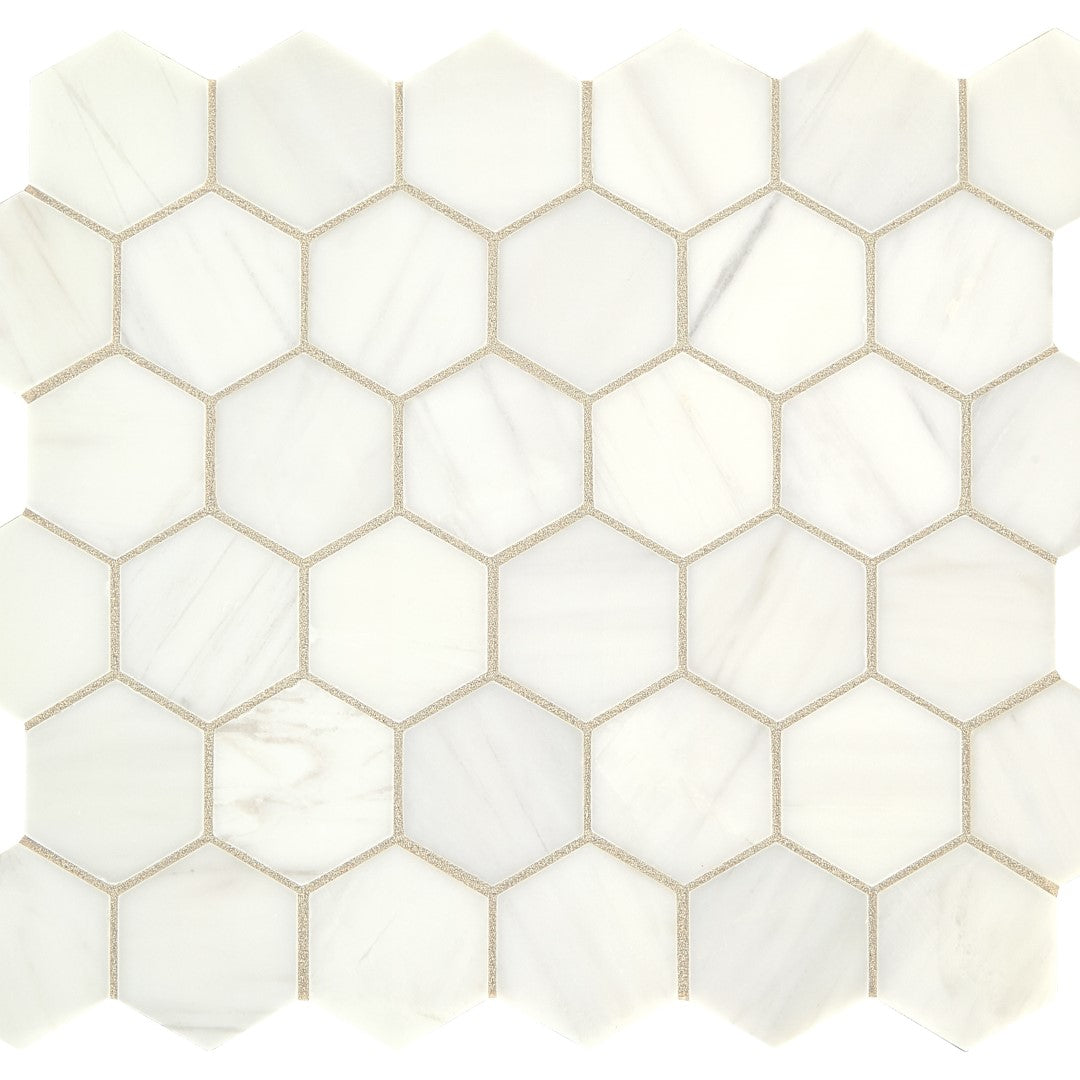 Daltile Natural Stone Marble 11" x 12" Honed 2" Hexagon Mosaic