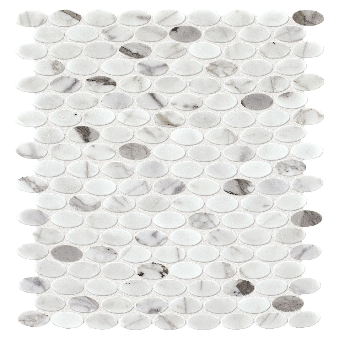 Daltile Natural Stone Marble 12" x 13" Polished 1.5x0.75" Oval Mosaic