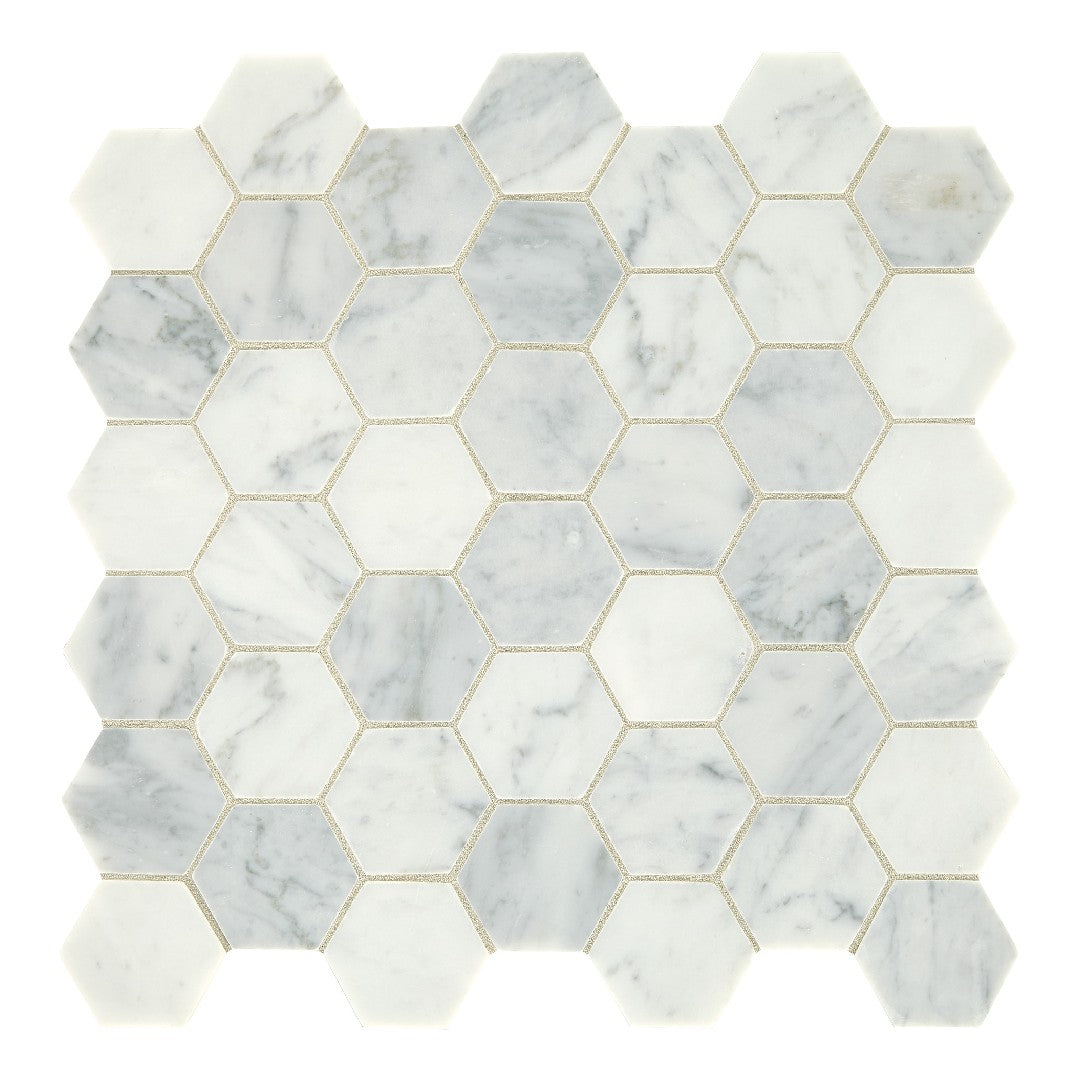 Daltile Natural Stone Marble 12" x 12" Honed 2" Hexagon Mosaic