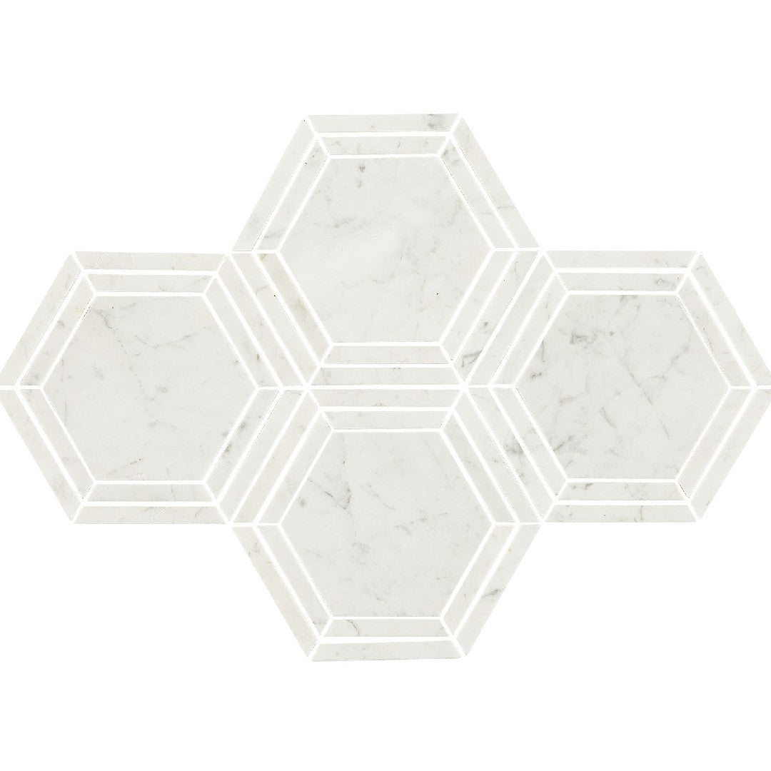 Daltile Natural Stone Marble 10" x 12" Polished 6" Hexagon Mosaic