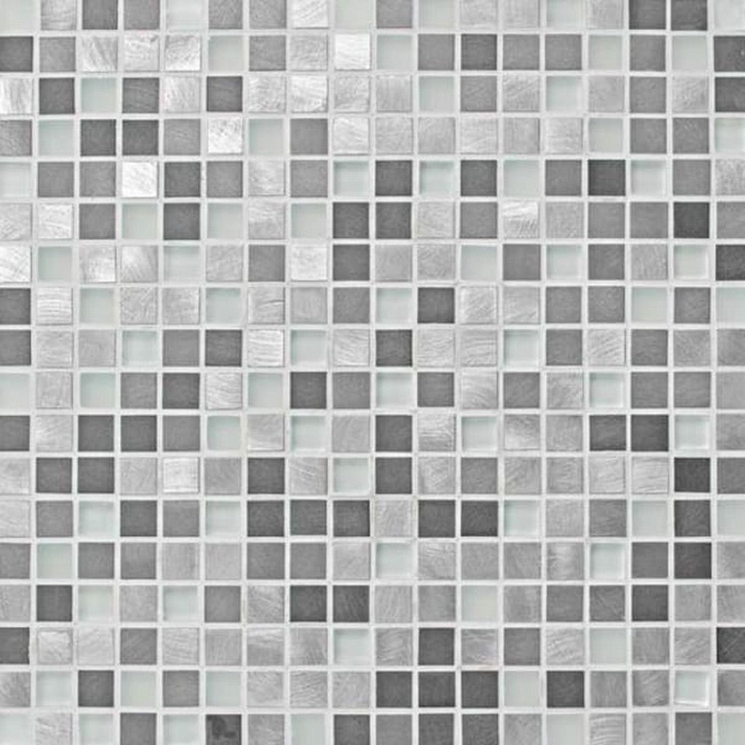 American Olean Morello 11.88" x 11.88" Glass & Metal 1" Square Mosaic