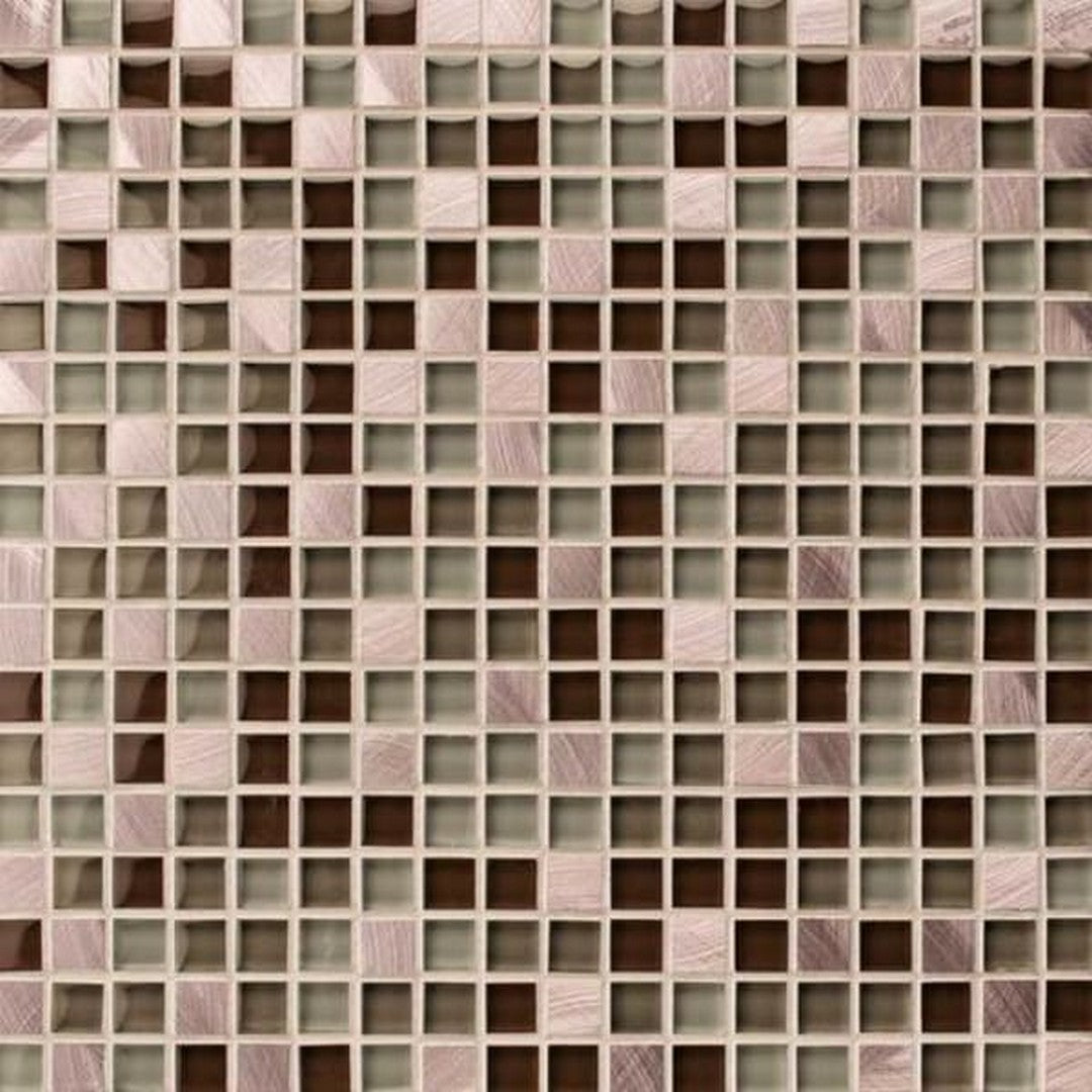 American Olean Morello 11.88" x 11.88" Glass & Metal 1" Square Mosaic