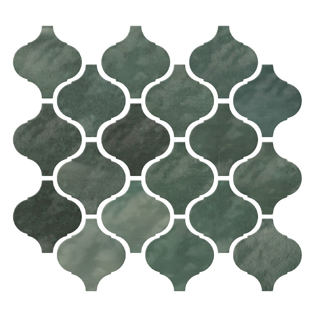 Daltile Mesmerist 11" x 12" Glossy Ceramic 3" Arabesque Mosaic