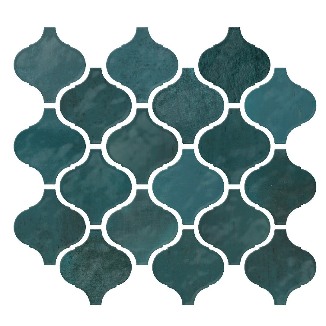 Daltile Mesmerist 11" x 12" Glossy Ceramic 3" Arabesque Mosaic