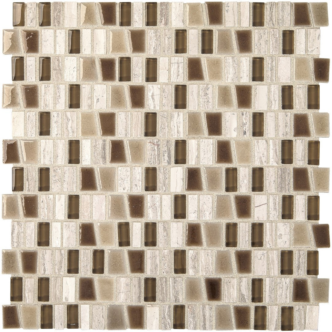 Marazzi Midpark Mosaics 12" x 12" Matte Natural Stone 1" Random Trapezoid Mosaic