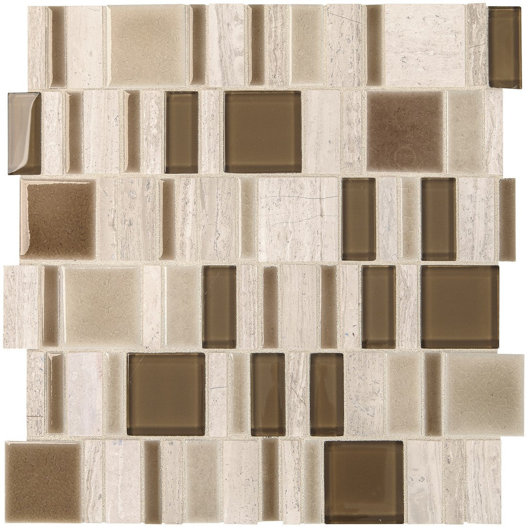 Marazzi Midpark Mosaics 14" x 14" Matte Natural Stone 2" Random Square Mosaic