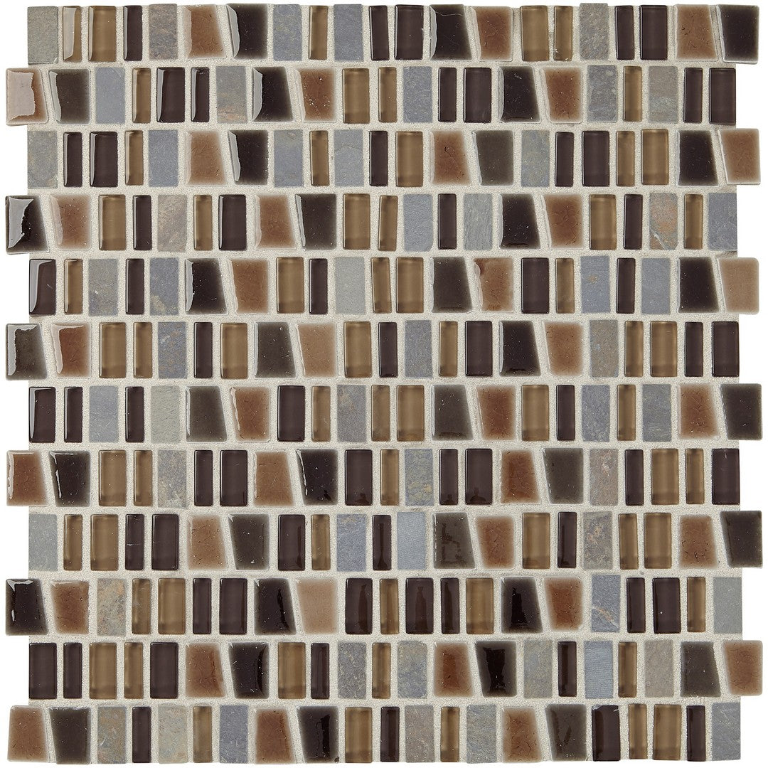 Marazzi Midpark Mosaics 12" x 12" Matte Natural Stone 1" Random Trapezoid Mosaic