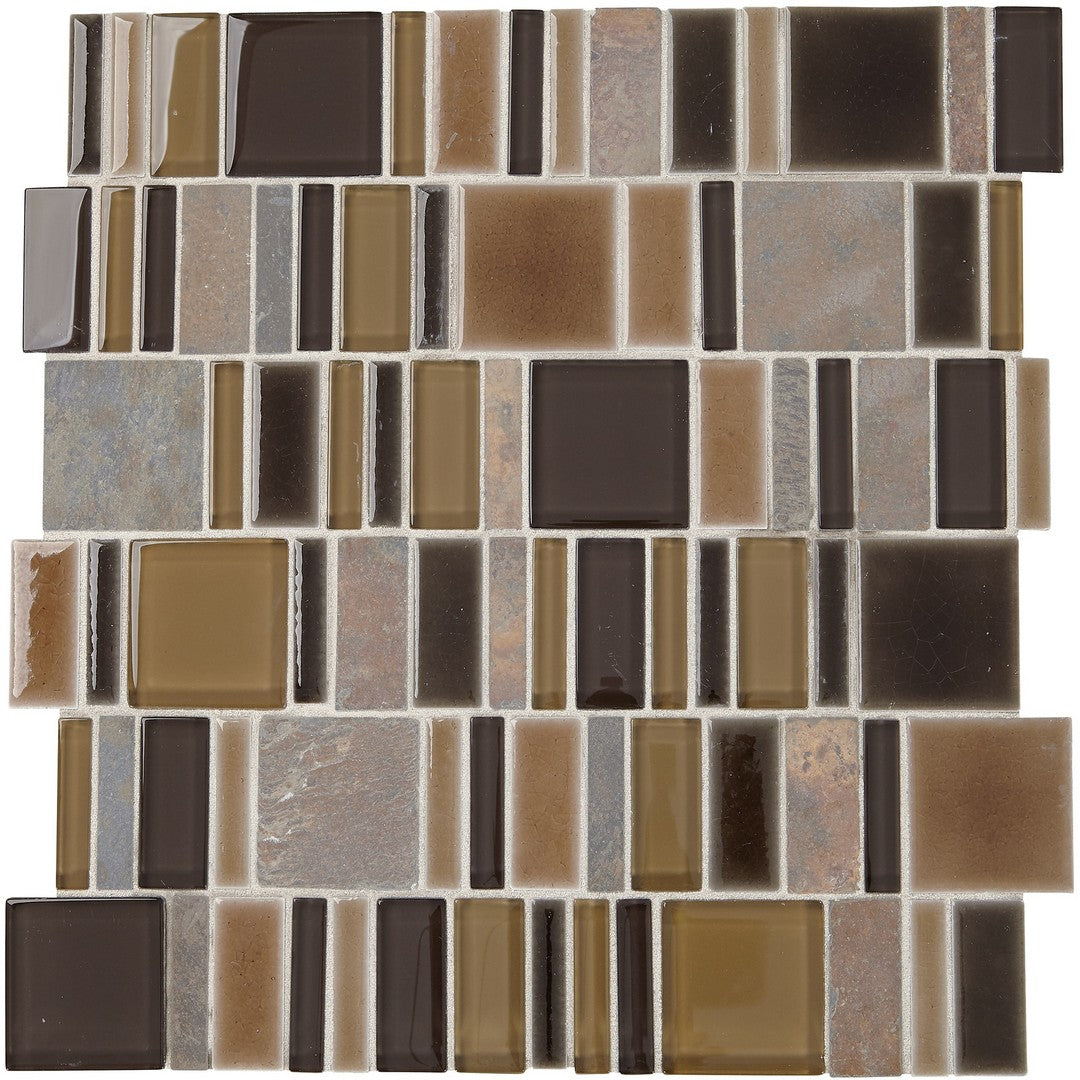 Marazzi Midpark Mosaics 14" x 14" Matte Natural Stone 2" Random Square Mosaic