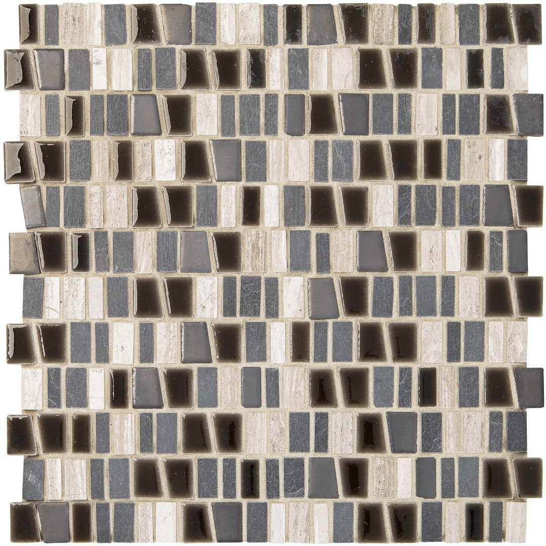 Marazzi Midpark Mosaics 12" x 12" Matte Natural Stone 1" Random Trapezoid Mosaic