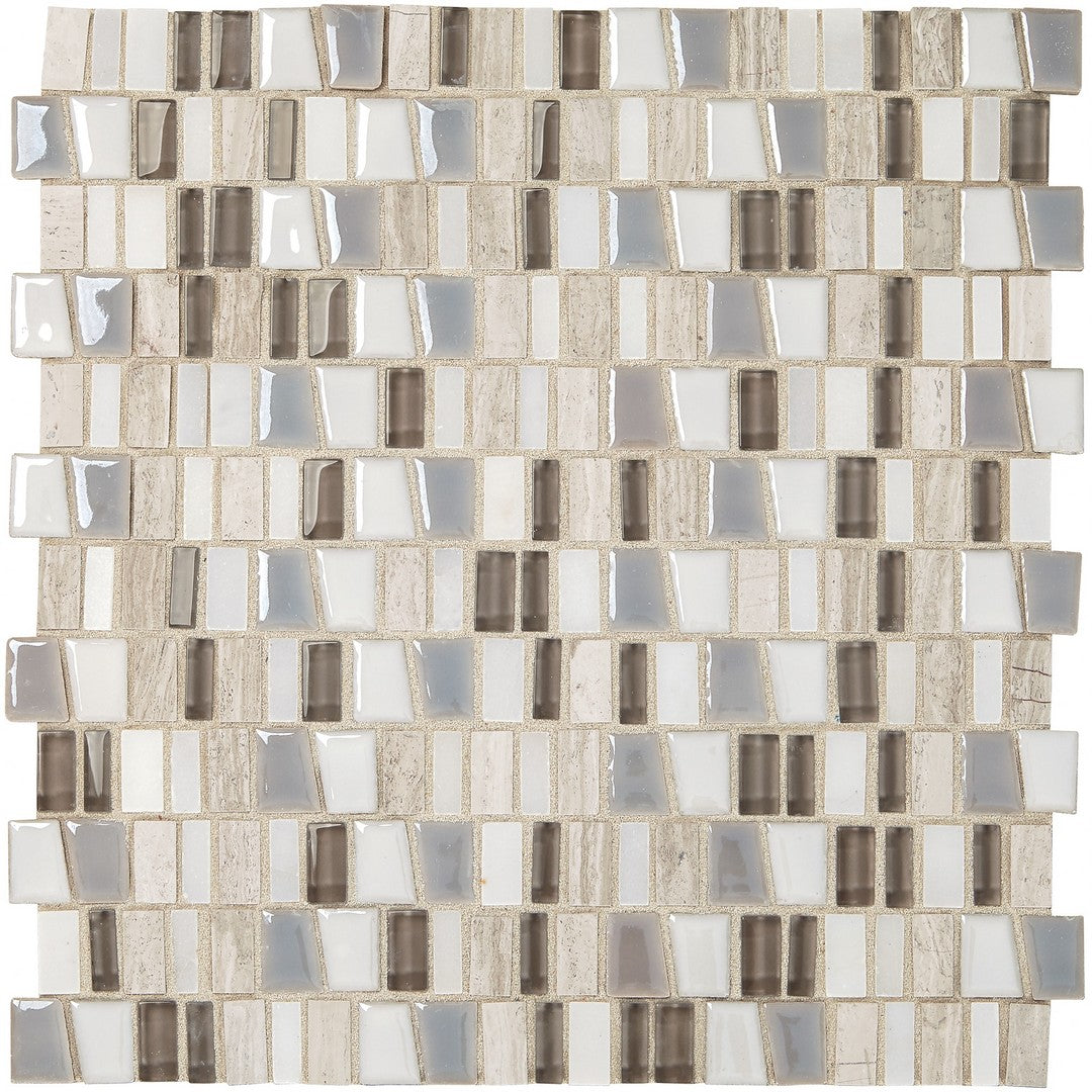 Marazzi Midpark Mosaics 12" x 12" Matte Natural Stone 1" Random Trapezoid Mosaic