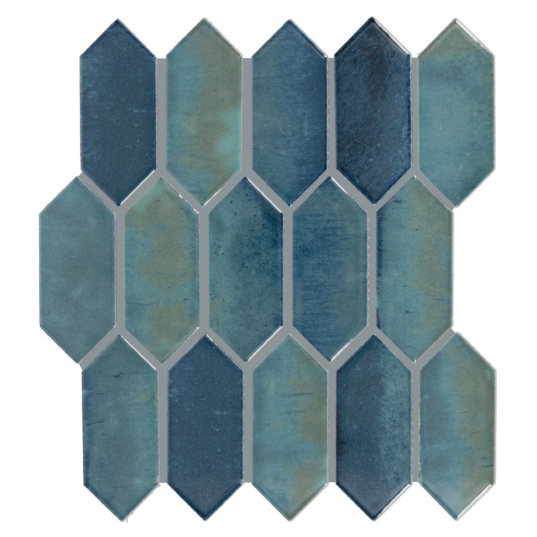 Daltile Miramo 11" x 12" Glossy Ceramic 2x5" Picket Microban Mosaic