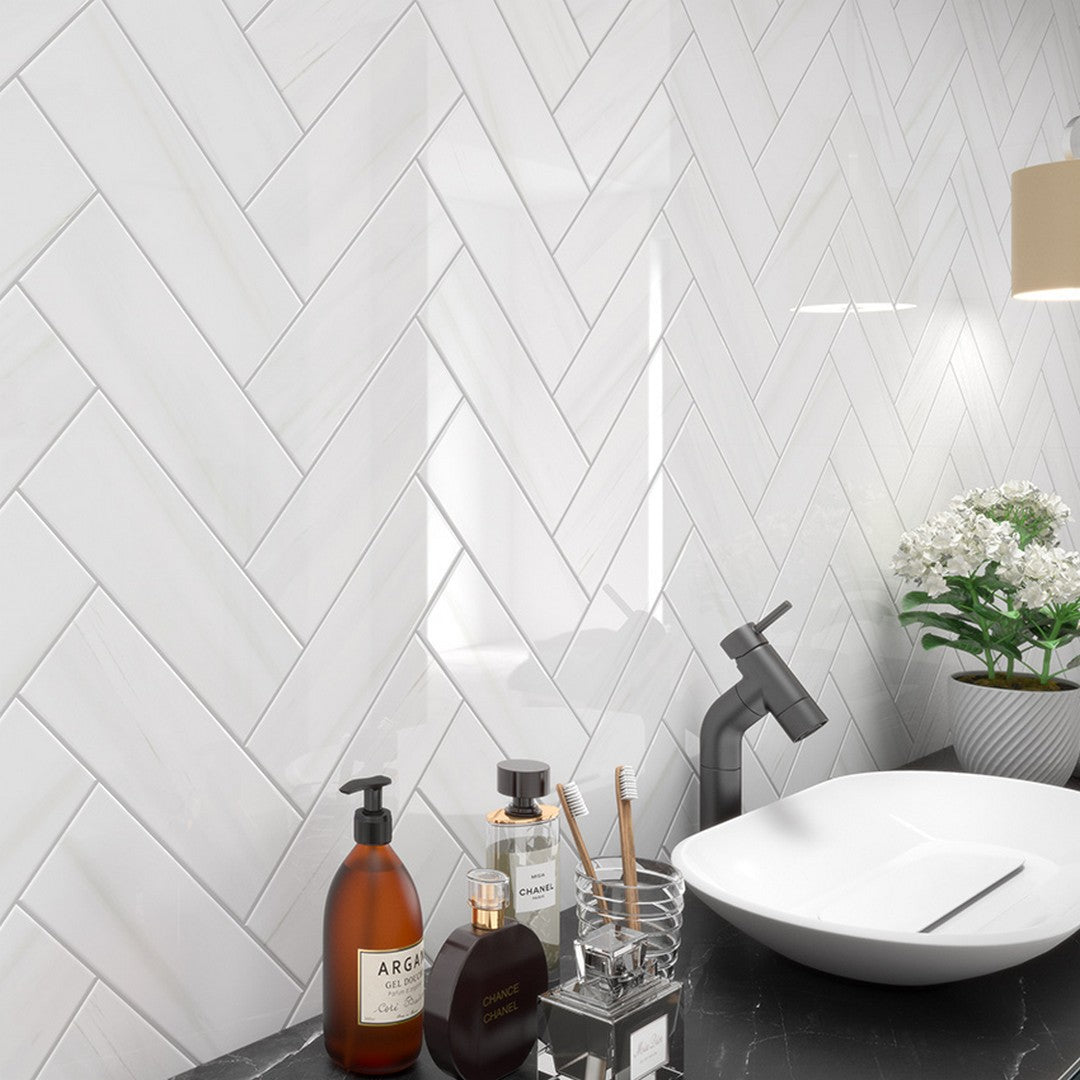 Ottimo Marbellous Tx 4" x 12" Glossy Ceramic Tile
