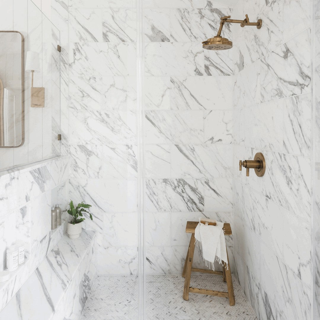 Bedrosians Marble Calacatta Oro 12" x 24" Honed Tile