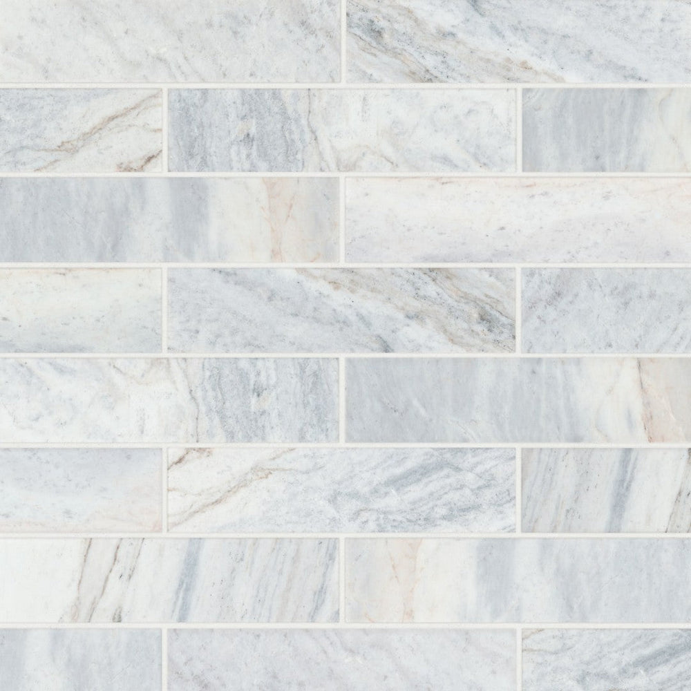 Bedrosians Marble Glorious Blue 3x12 brushed marble tile — marble and granite collection at Flair Decos
