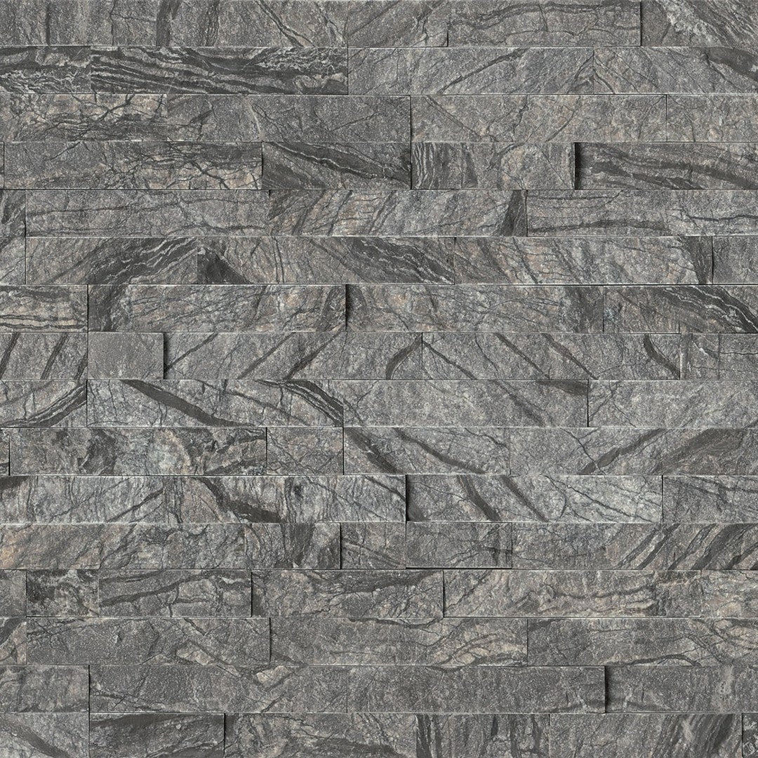 Bedrosians Marble Silver Sheen 6" x 24" Split Face Ledger