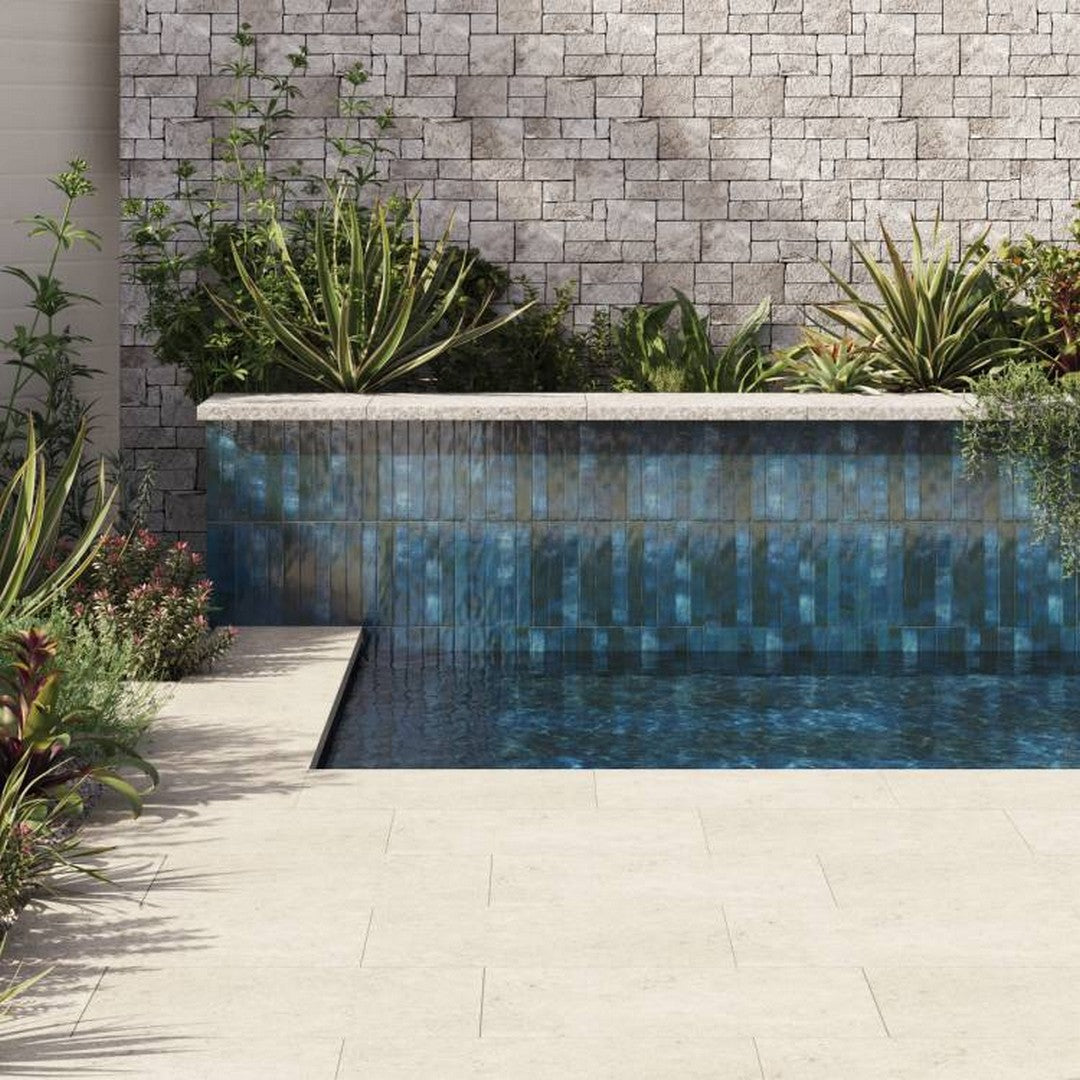 Bedrosians Marble 8" x 22" Wired Mesh Tumbled Ledger