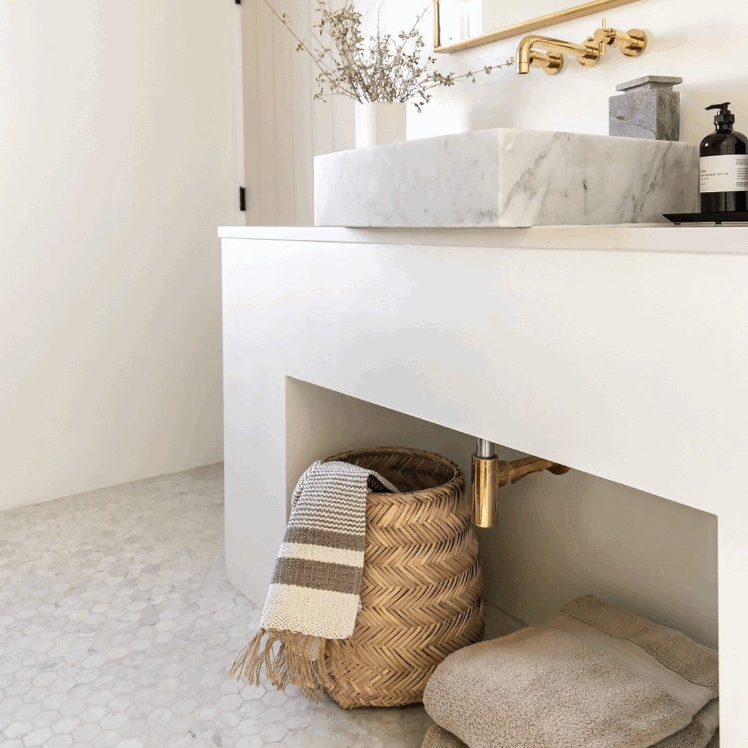 Bedrosians Marble White Carrara 12" x 12" Floor & Wall Honed Hexagon Mosaic