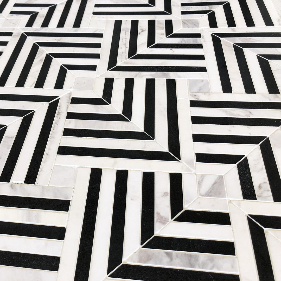 Ottimo Maze 12" x 12" Honed Stone Marble Mosaic