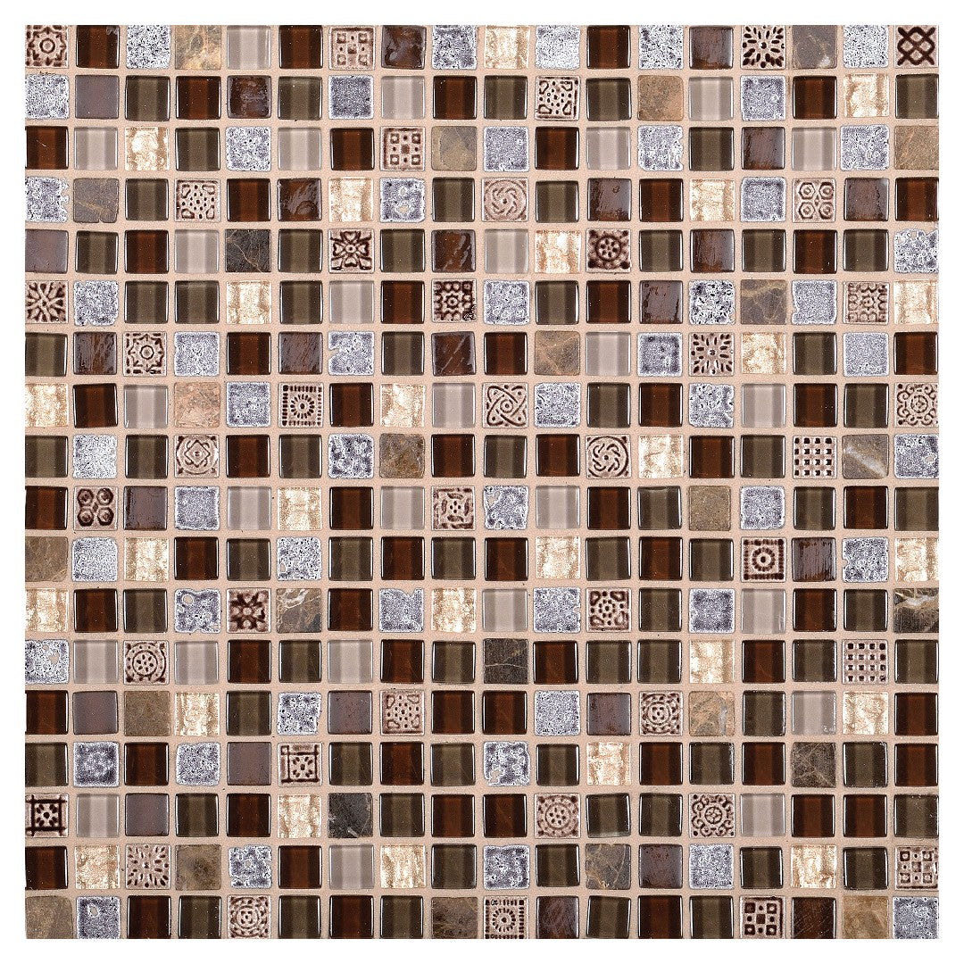 Daltile Marvel 12" x 12" Stone & Glass 5/8" Straight Joint Mosaic