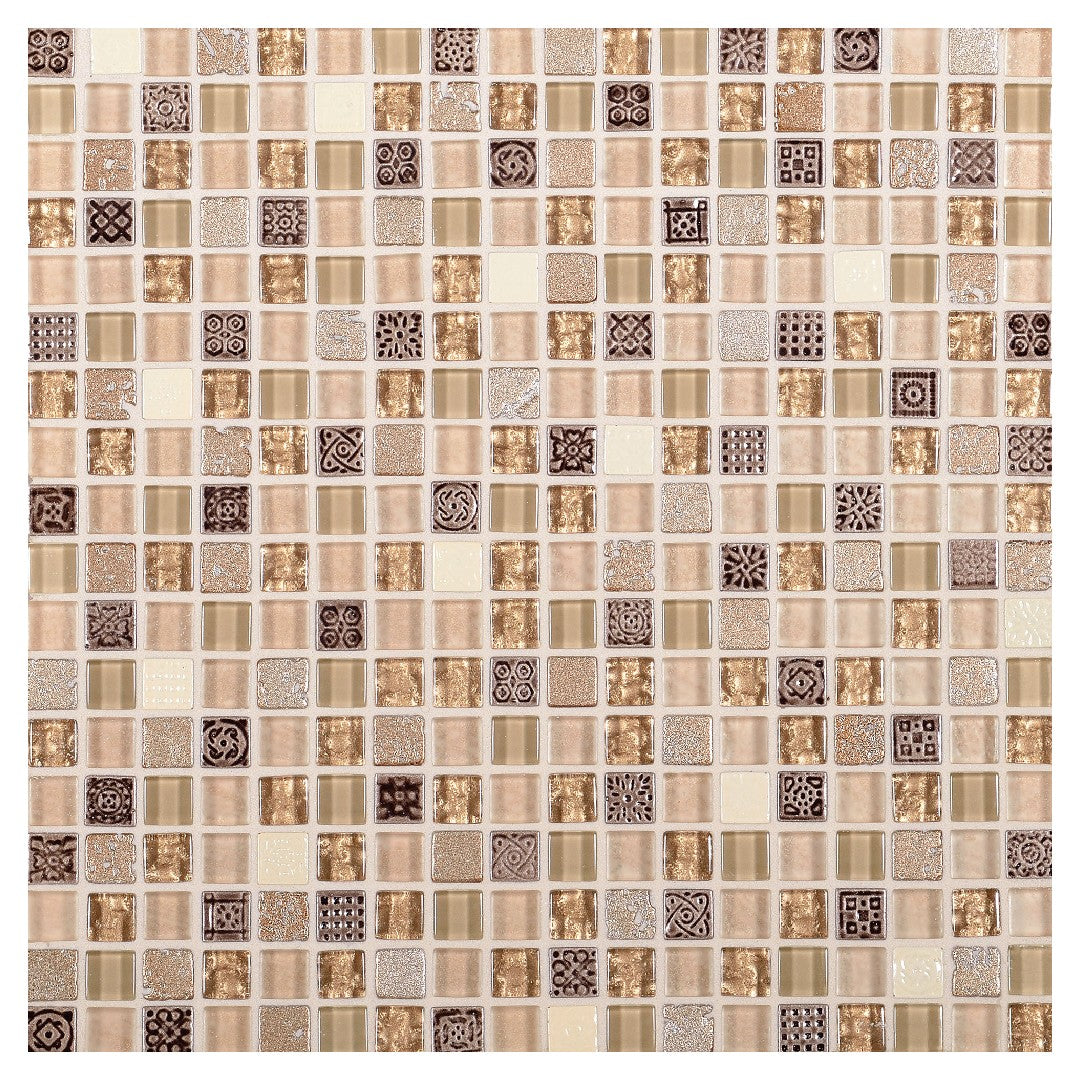 Daltile Marvel 12" x 12" Stone & Glass 5/8" Straight Joint Mosaic