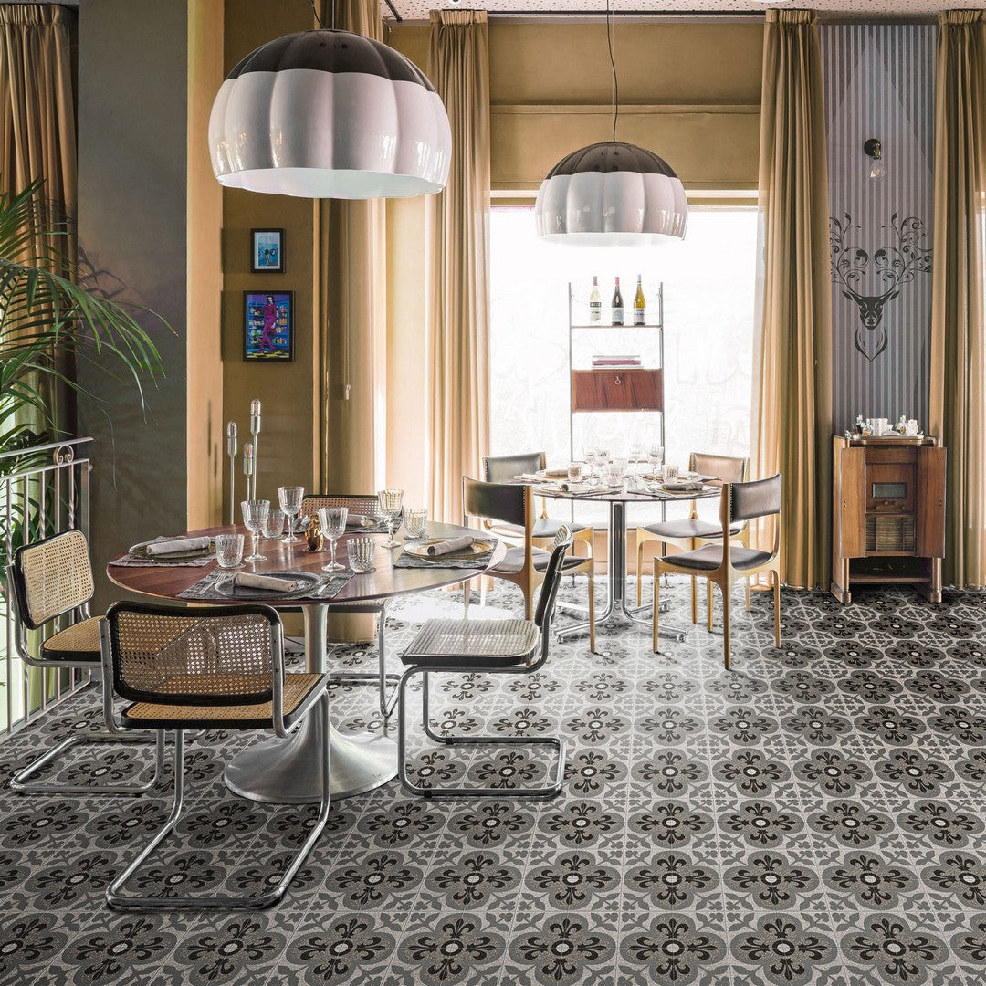 Marazzi D_Segni Terrazzo 8" x 8" Fleur-De-Lis Deco Matte Porcelain Tile